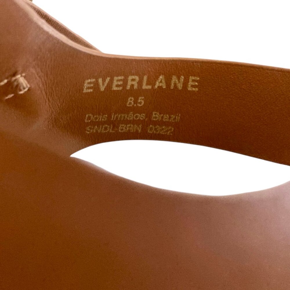 EVERLANE The Twin Buckle Leather Sandals Block Heel Retro 70s Brown - Picture 12 of 12